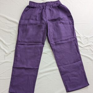 Women's Purple Linen Pants